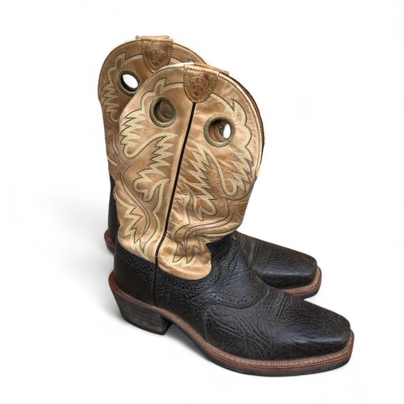 Ariat Heritage Roughstock Cowboy Western Leather Boots 34832 Men9.5EE Square Toe